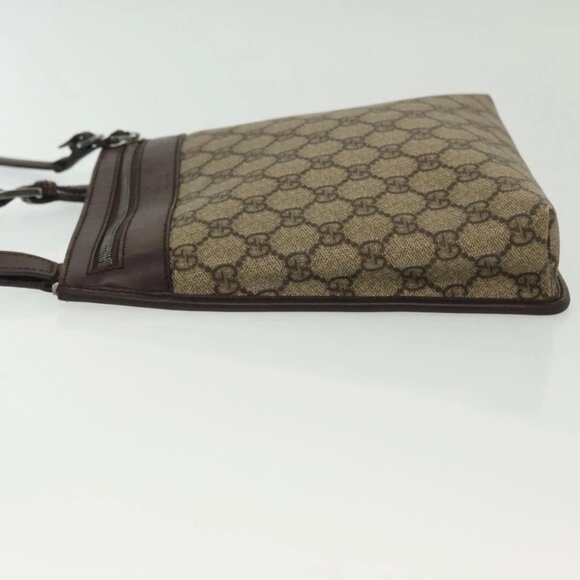 GUCCI GG Supreme Shoulder Bag PVC Beige Silver - Picture 5 of 16